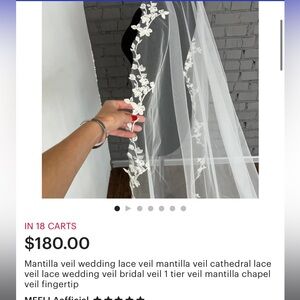 Elegant Off White Lace Bridal Veil